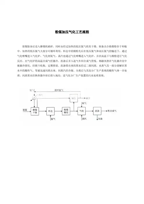 粉煤加压气化工艺流程