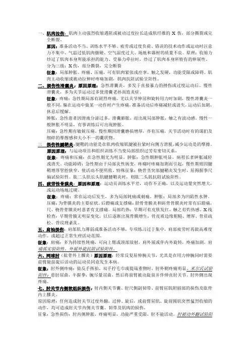 运动医学个人知识点