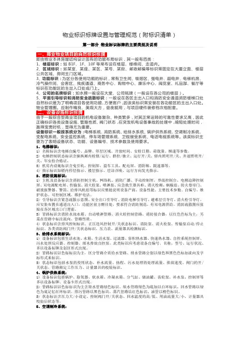 物业标识标牌设置与管理规范