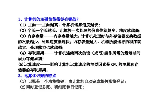 会计电算化考试简答题简述题