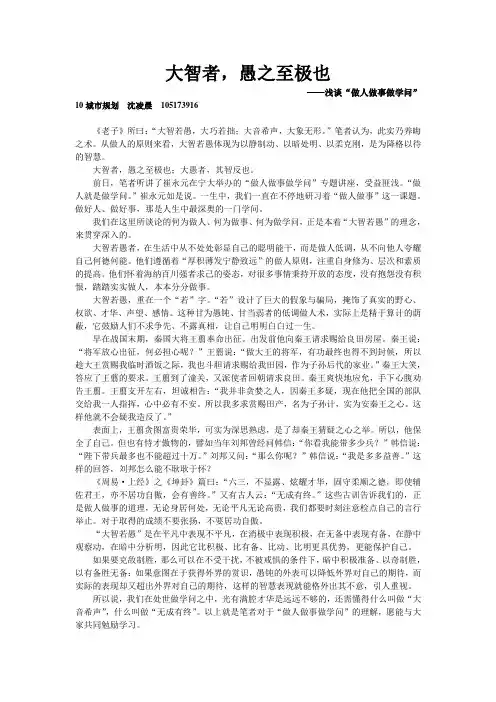 大智者,愚之至极也