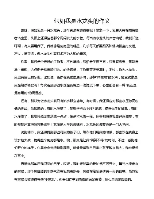 假如我是水龙头的作文