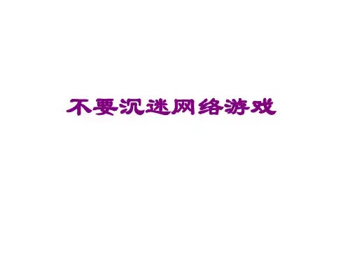不要沉迷网络游戏班会(共22张ppt)