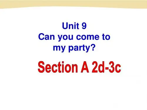 2013新人教版八年级英语上Section A 2d-3c
