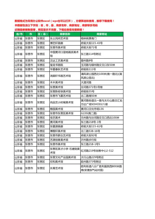 2020新版山东省东营市东营区画廊工商企业公司商家名录名单联系电话号码地址大全26家
