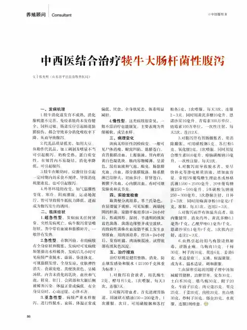 中西医结合治疗犊牛大肠杆菌性腹泻