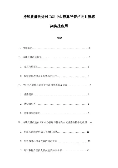 持续质量改进对ICU中心静脉导管相关血流感染防控应用