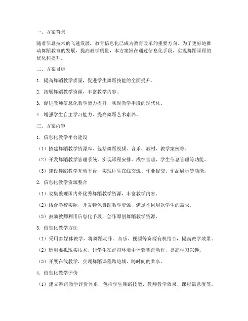舞蹈课程信息化方案模板
