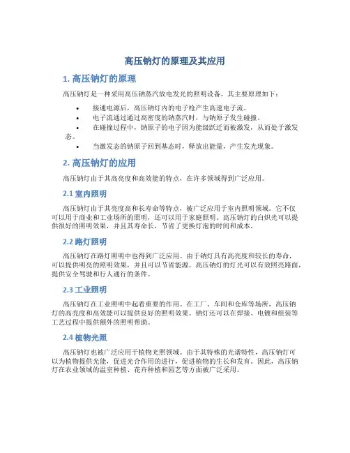 高压钠灯的原理及其应用