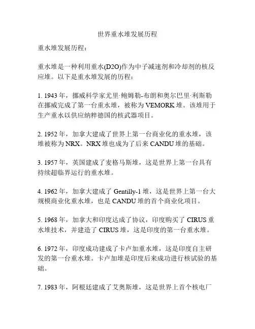 世界重水堆发展历程