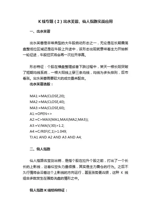K线专题（2）出水芙蓉、仙人指路实战应用