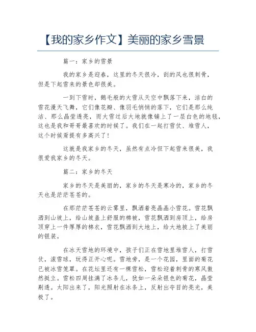 我的家乡作文美丽的家乡雪景