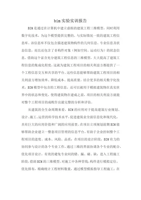 bim实验实训报告