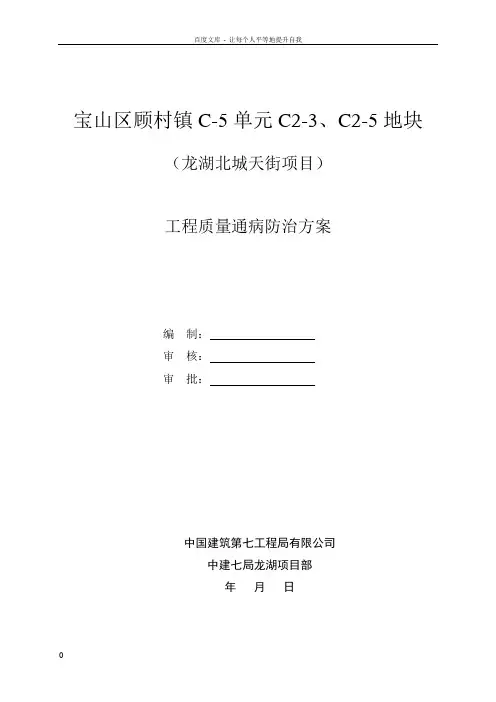 龙湖工程质量通病防治方案