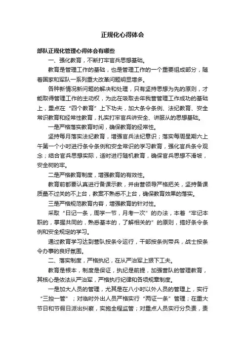 正规化心得体会