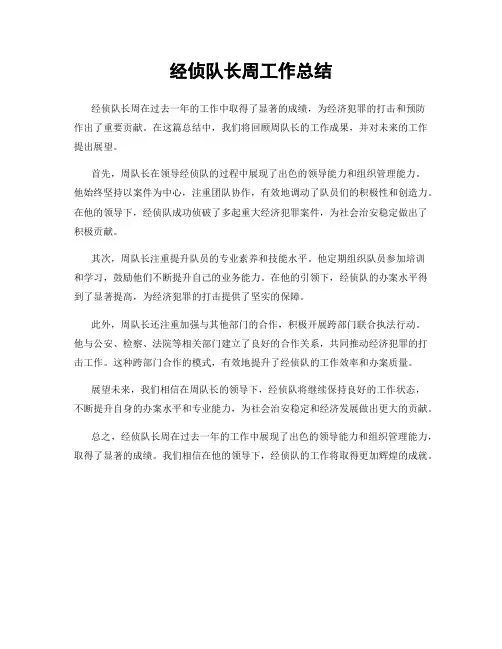 经侦队长周工作总结