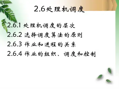2016___操作系统处理器调度