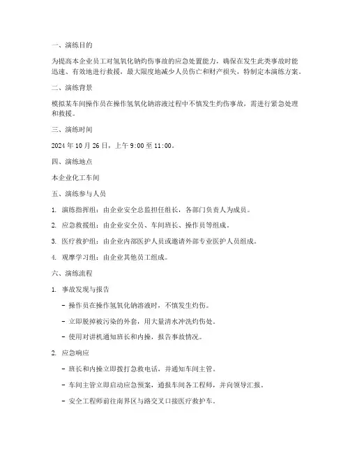 氢氧化钠灼伤应急演练方案