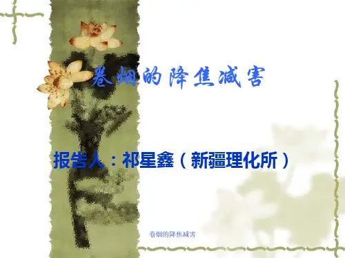 最新卷烟的降焦减害PPT
