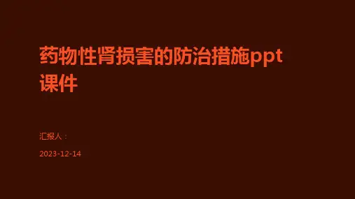 药物性肾损害的防治措施ppt课件