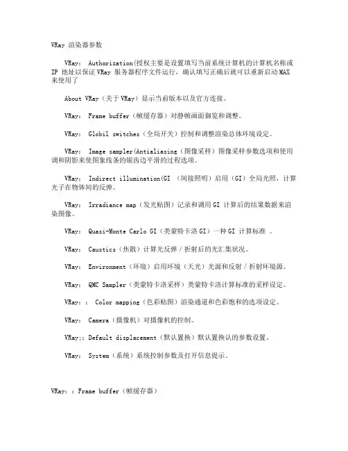 V-Ray实用材质参数设置