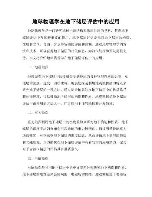 地球物理学在地下储层评估中的应用