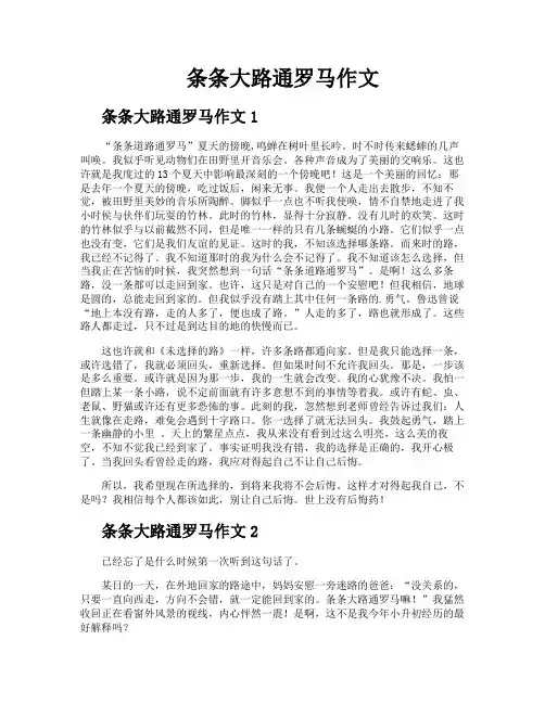 条条大路通罗马作文