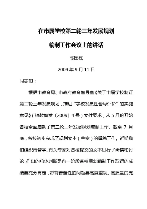 关于“三年发展规划”制定中存在的问题(供参考)