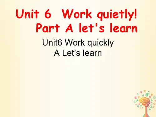 五年级英语下册Unit6 Work quietly (PartALetslearn课件人教PEP版