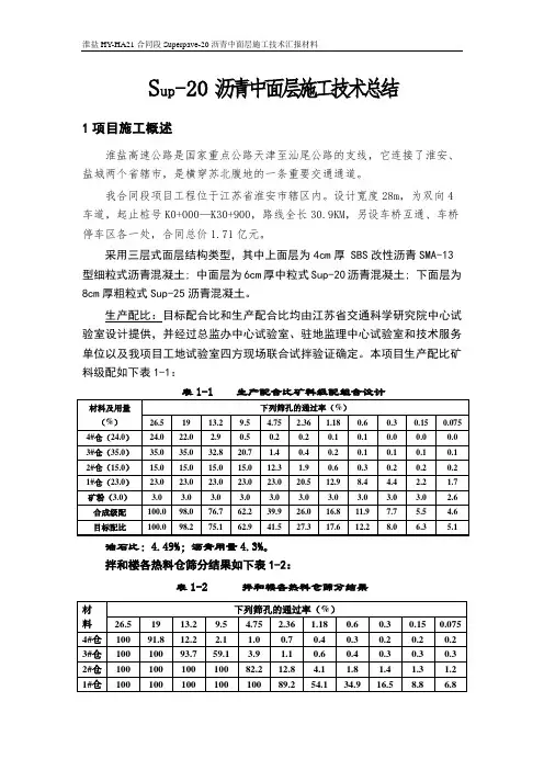 公路路面工程——SUP-20沥青中面层施工技术总结