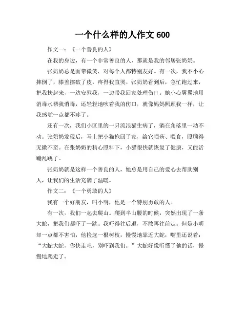 一个什么样的人作文600