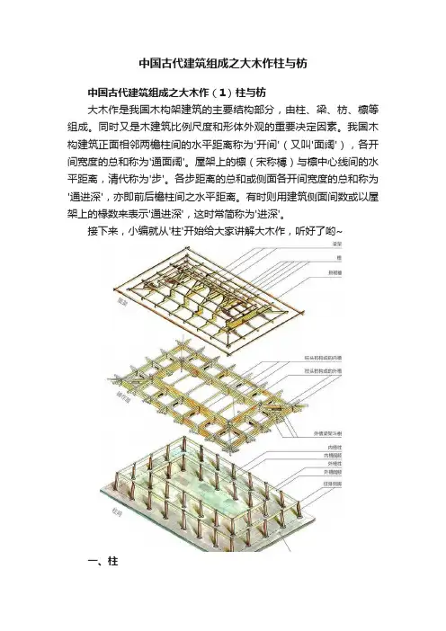 中国古代建筑组成之大木作柱与枋