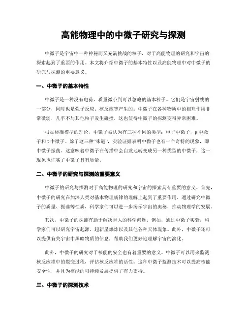 高能物理中的中微子研究与探测