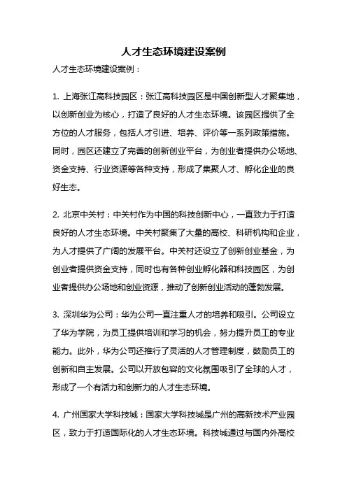 人才生态环境建设案例