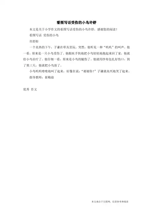 看图写话受伤的小鸟许舒_小学作文