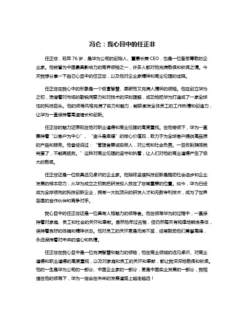 冯仑：我心目中的任正非