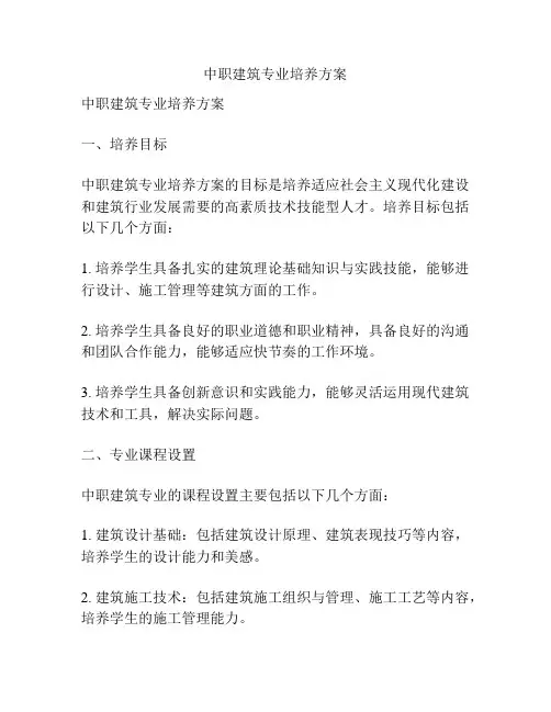 中职建筑专业培养方案