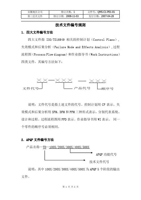 01技术文件编号规则