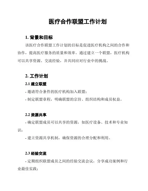 医疗合作联盟工作计划