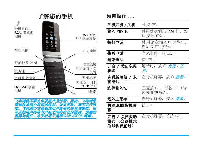 飞利浦PHILIPS X700 phone Manual说明书