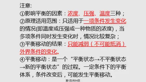 化学平衡移动以及图像PPT课件