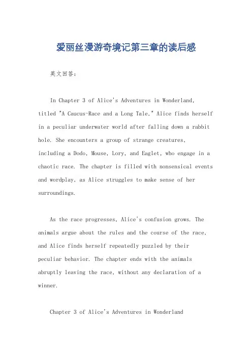 爱丽丝漫游奇境记第三章的读后感