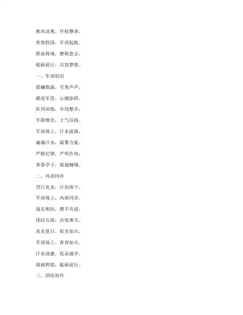 大学军训感言诗歌型