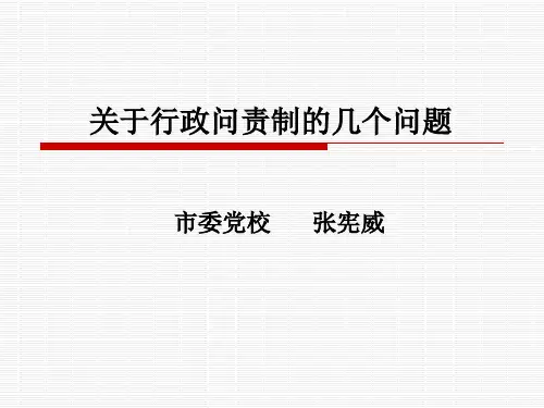 关于行政问责制的几个问题