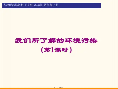四年级上册道德与法治课件我们所了解的环境污染课件第一课时人教部编版PPT