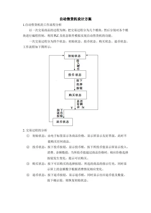 自动售货机设计方案