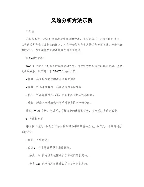 风险分析方法示例