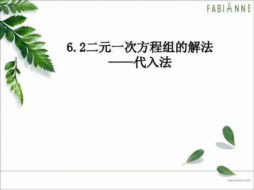 冀教版七年级下册课件6.2二元一次方程组的解法(共18张PPT)