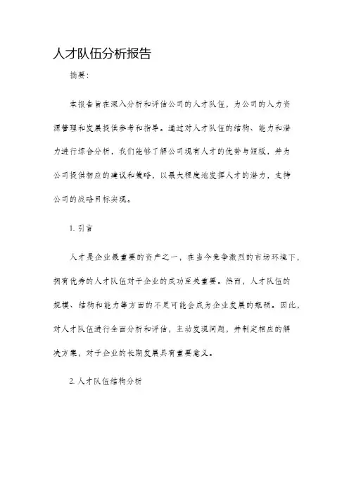 人才队伍分析报告