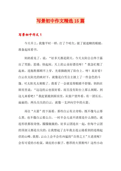 写景初中作文精选15篇
